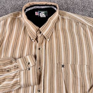 Vintage DC Cowboy Equipment‎ Shirt Men's 2XL Beige Long Tail Western Made USA